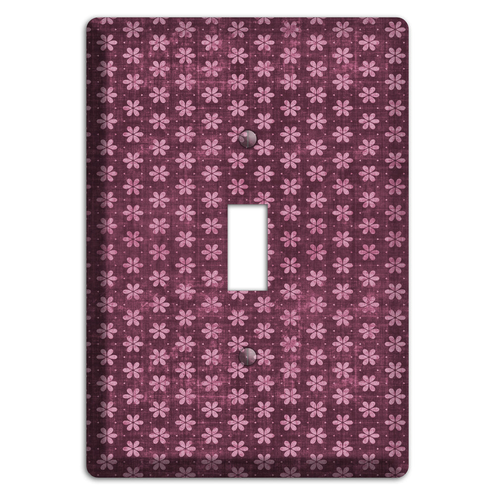 Burgundy Grunge Floral Contour Cover Plates