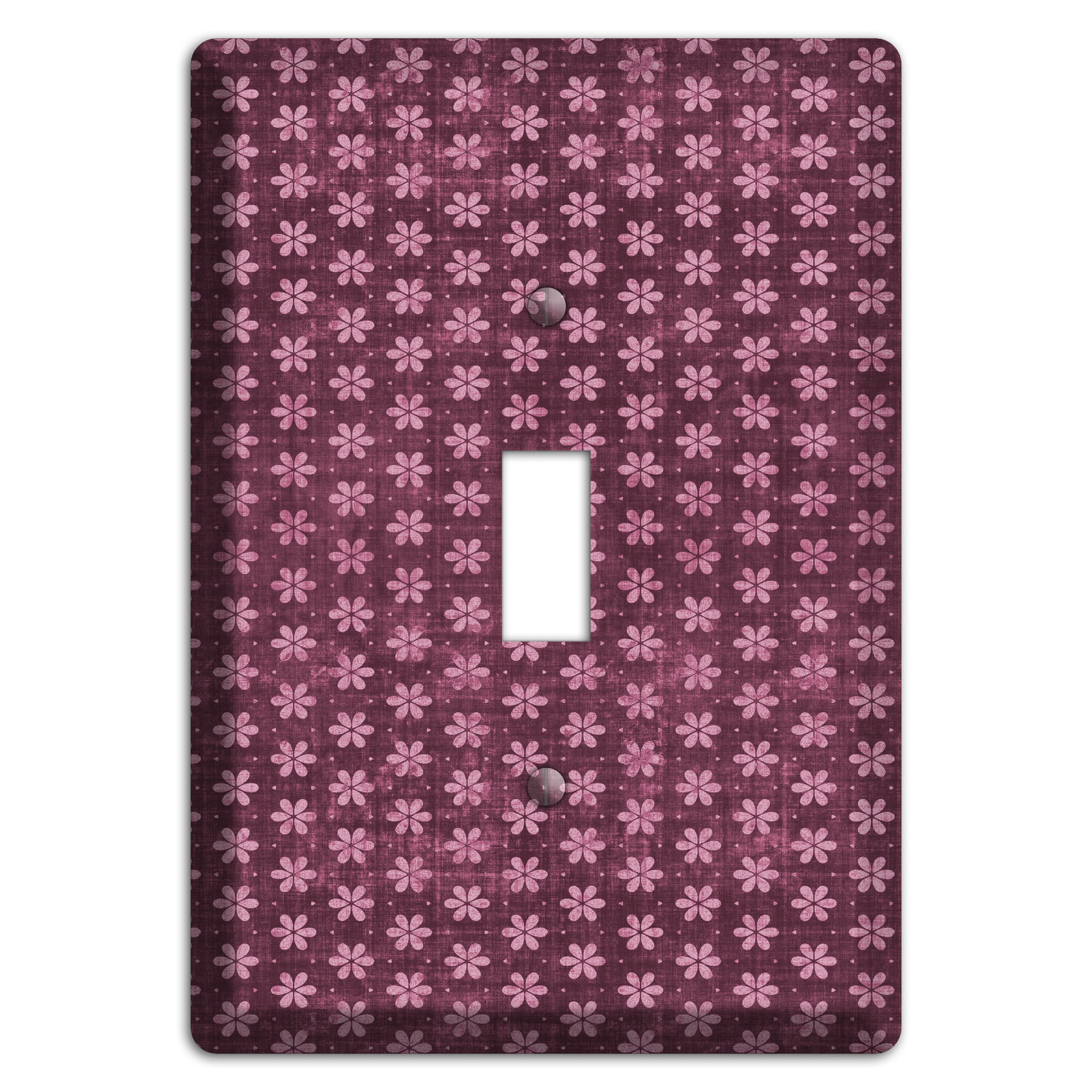 Burgundy Grunge Floral Contour Cover Plates