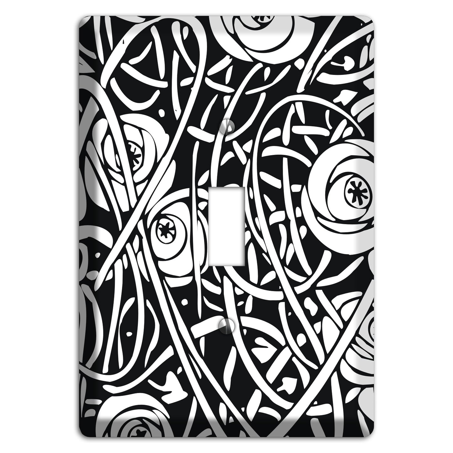 Black and White Deco Floral Cover Plates