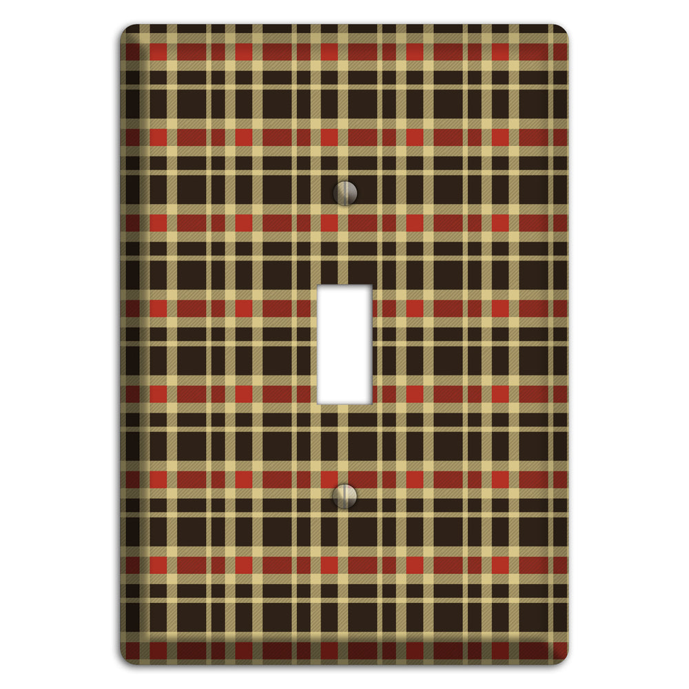 Maroon and Black Plaid Cover Plates