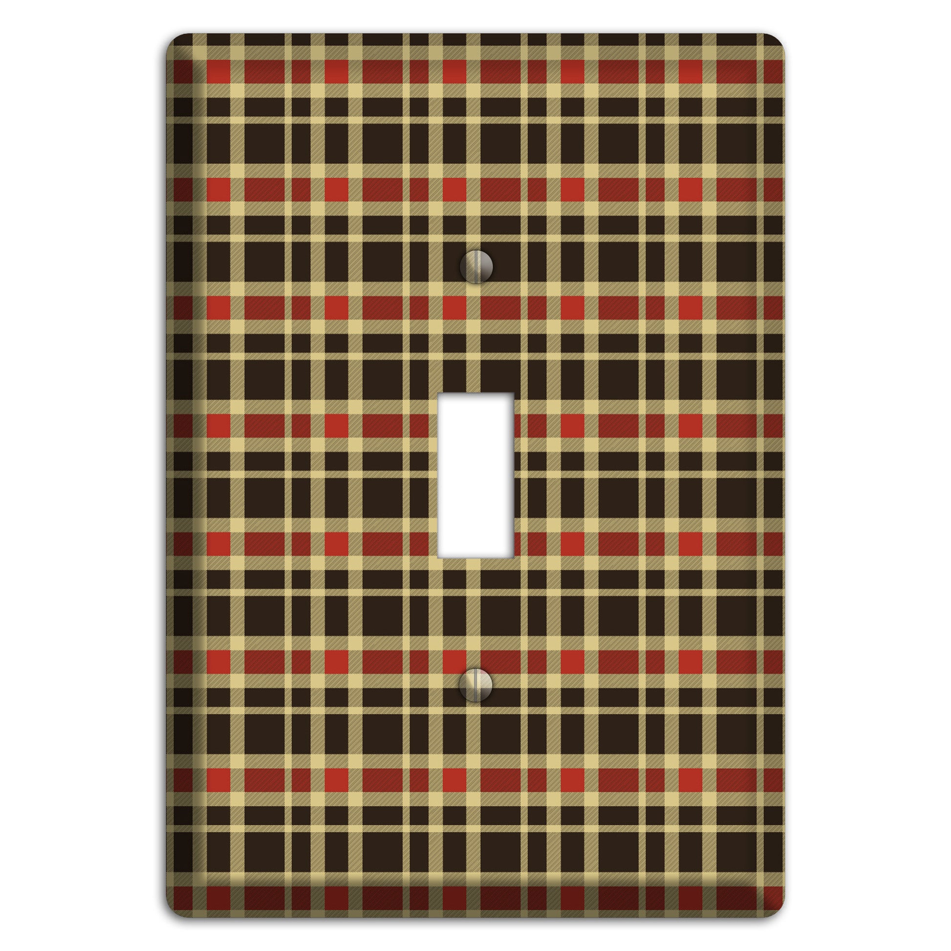 Maroon and Black Plaid Cover Plates