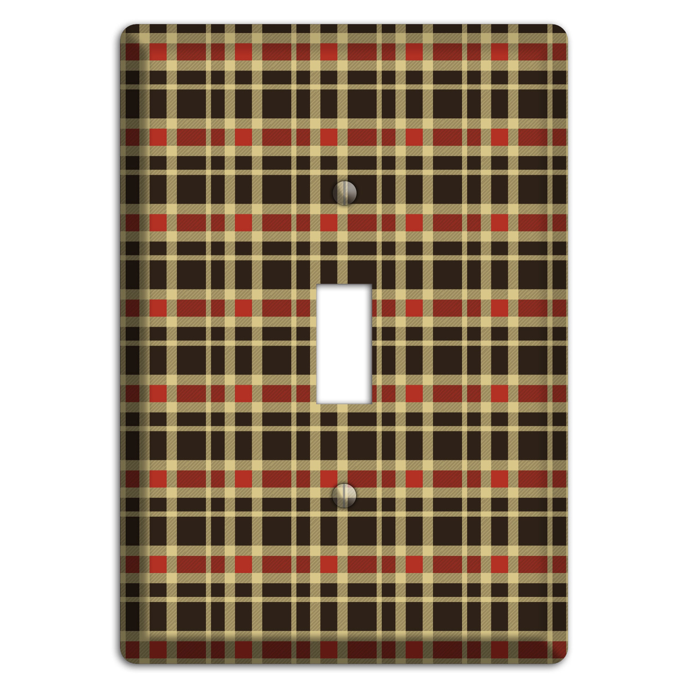 Maroon and Black Plaid Cover Plates