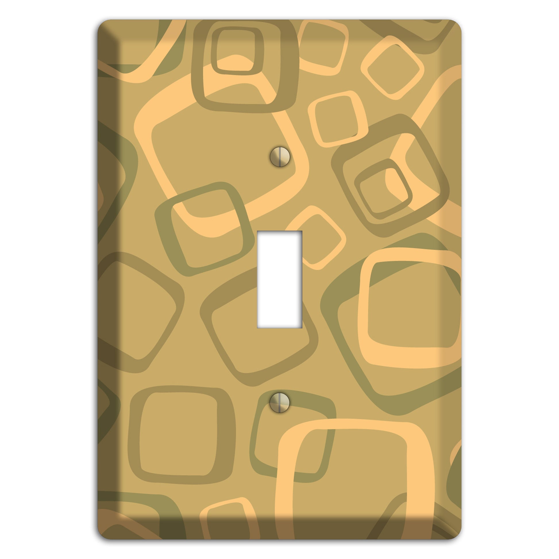 Multi Olive Random Retro Squares Cover Plates