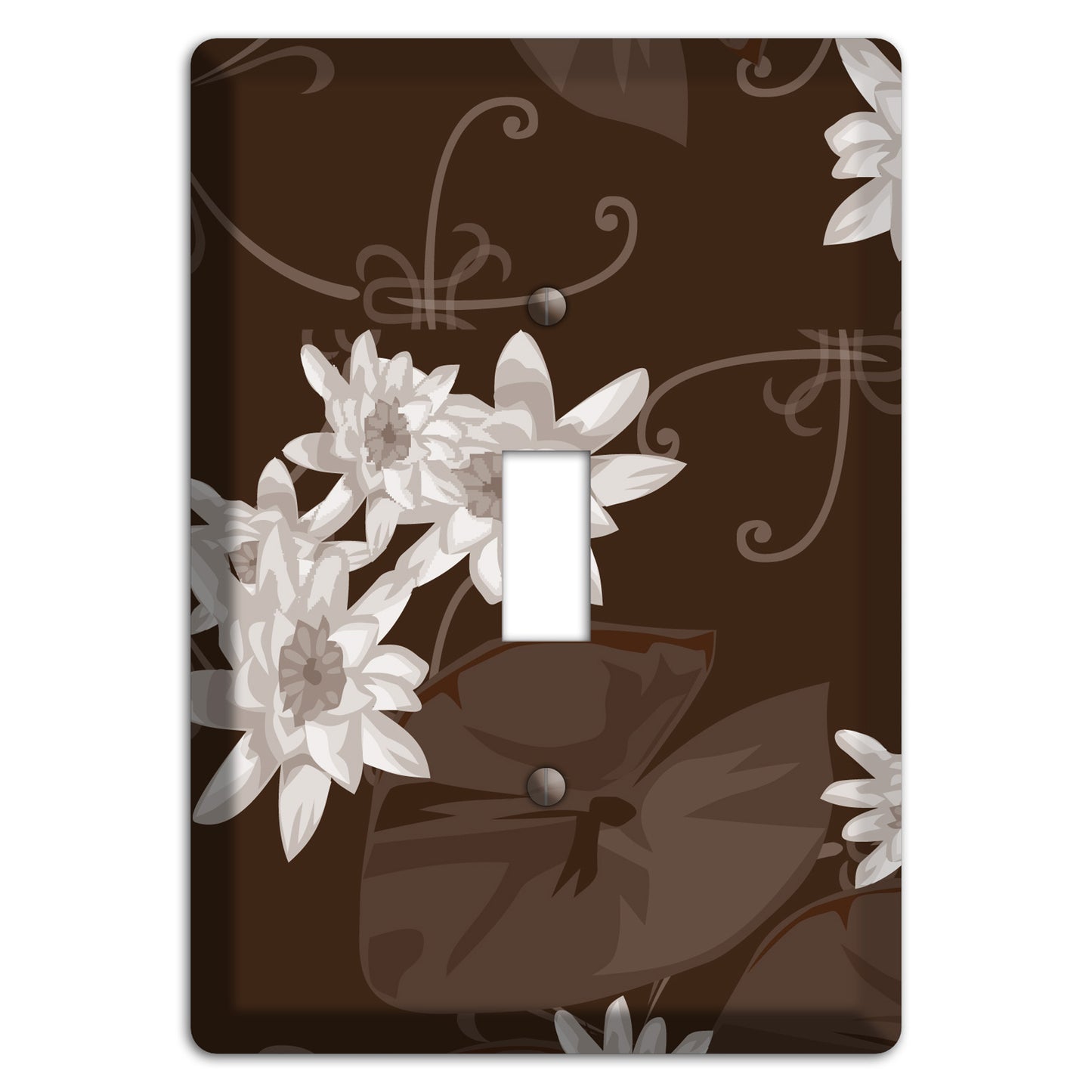 Brown with White Blooms Cover Plates