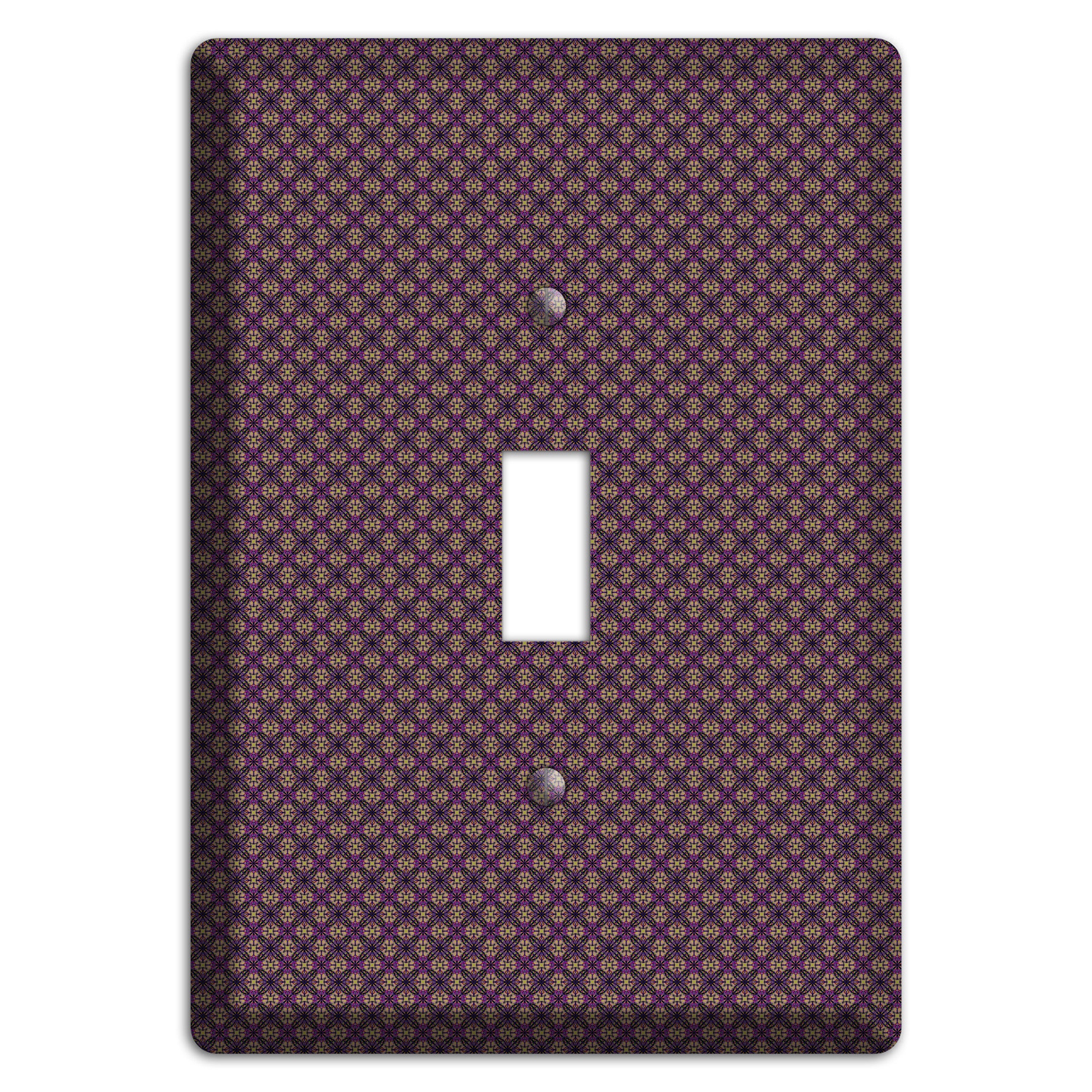Brown and Purple Tiny Arabesque Cover Plates
