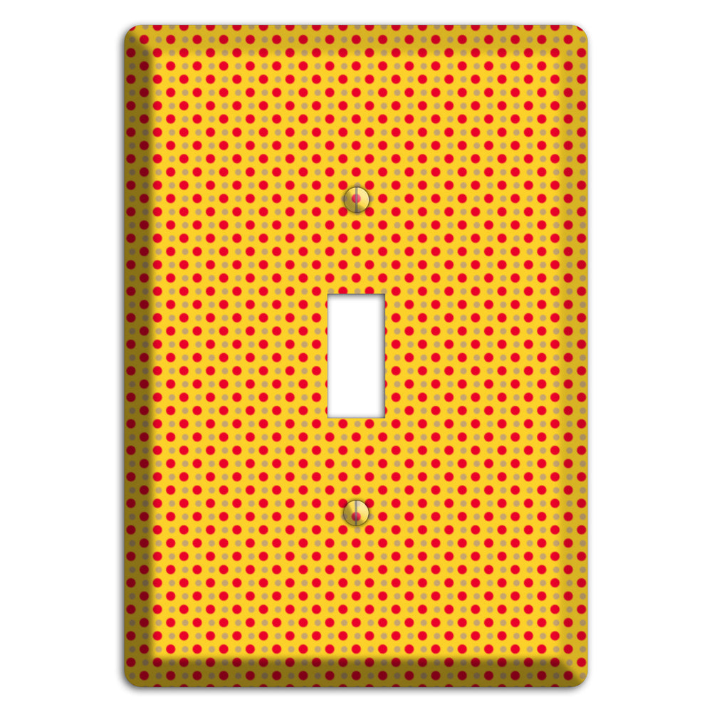 Orange with Maroon Tiny Polka Dots Cover Plates