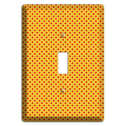 Orange with Maroon Tiny Polka Dots Cover Plates