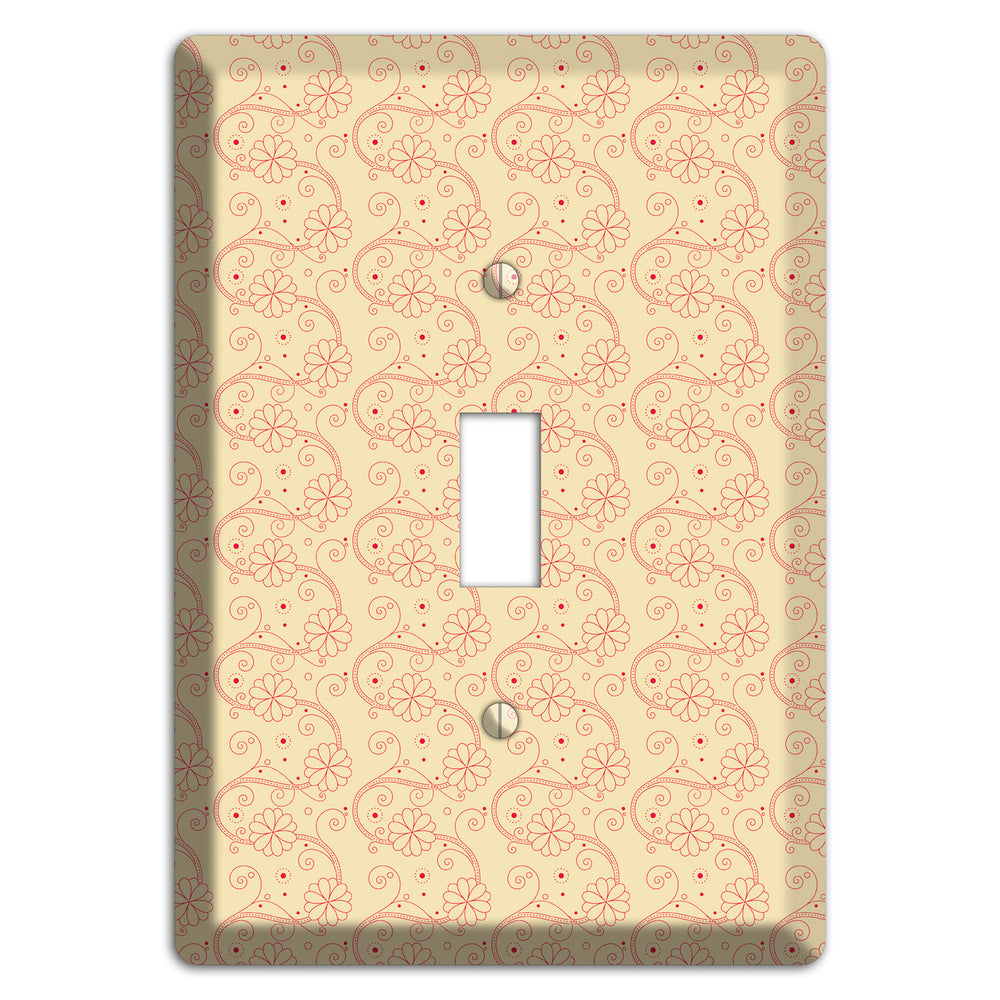 Tiny Off White Floral Swirl Cover Plates