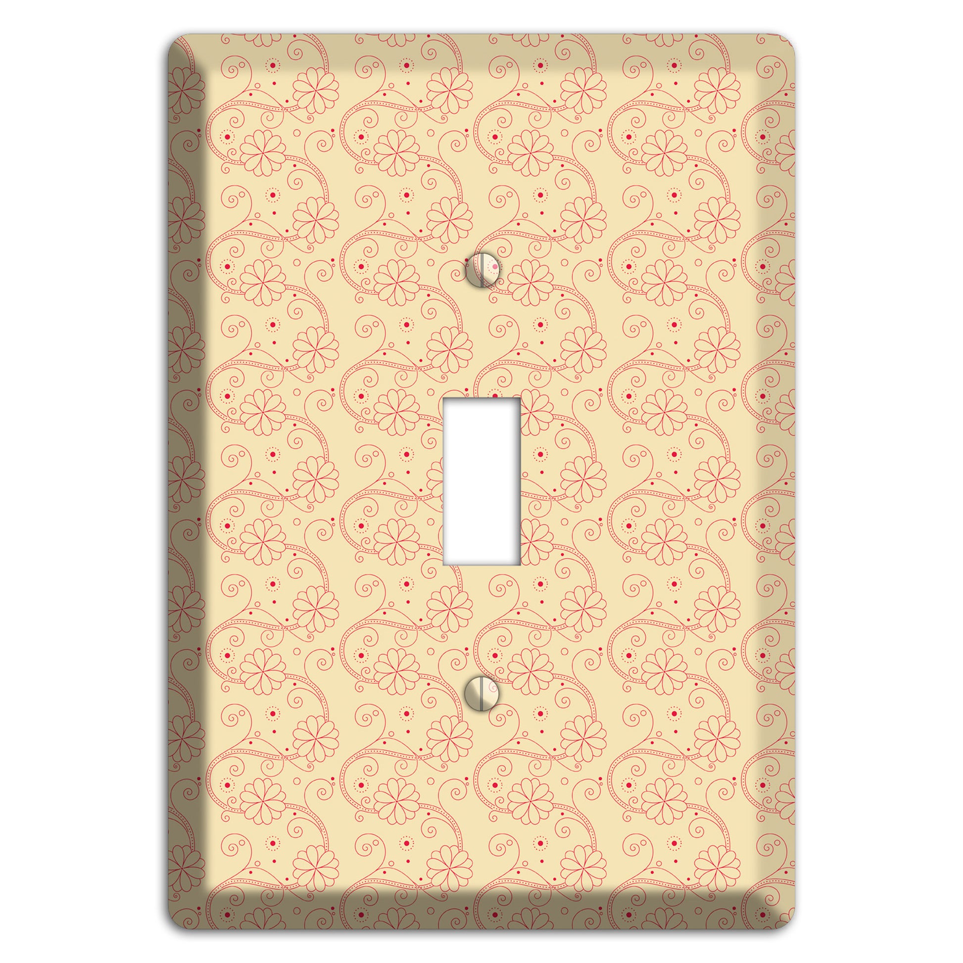 Tiny Off White Floral Swirl Cover Plates