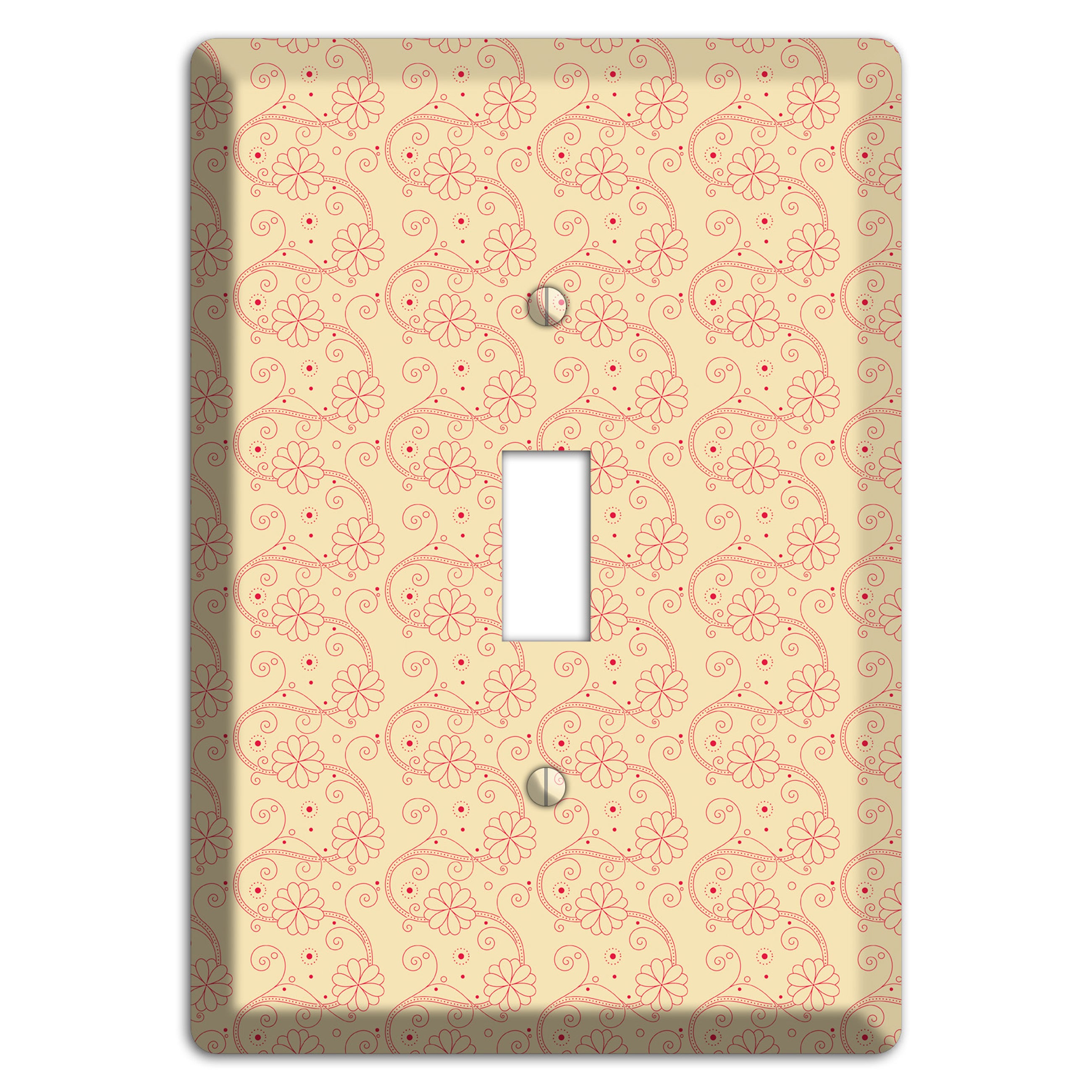 Tiny Off White Floral Swirl Cover Plates