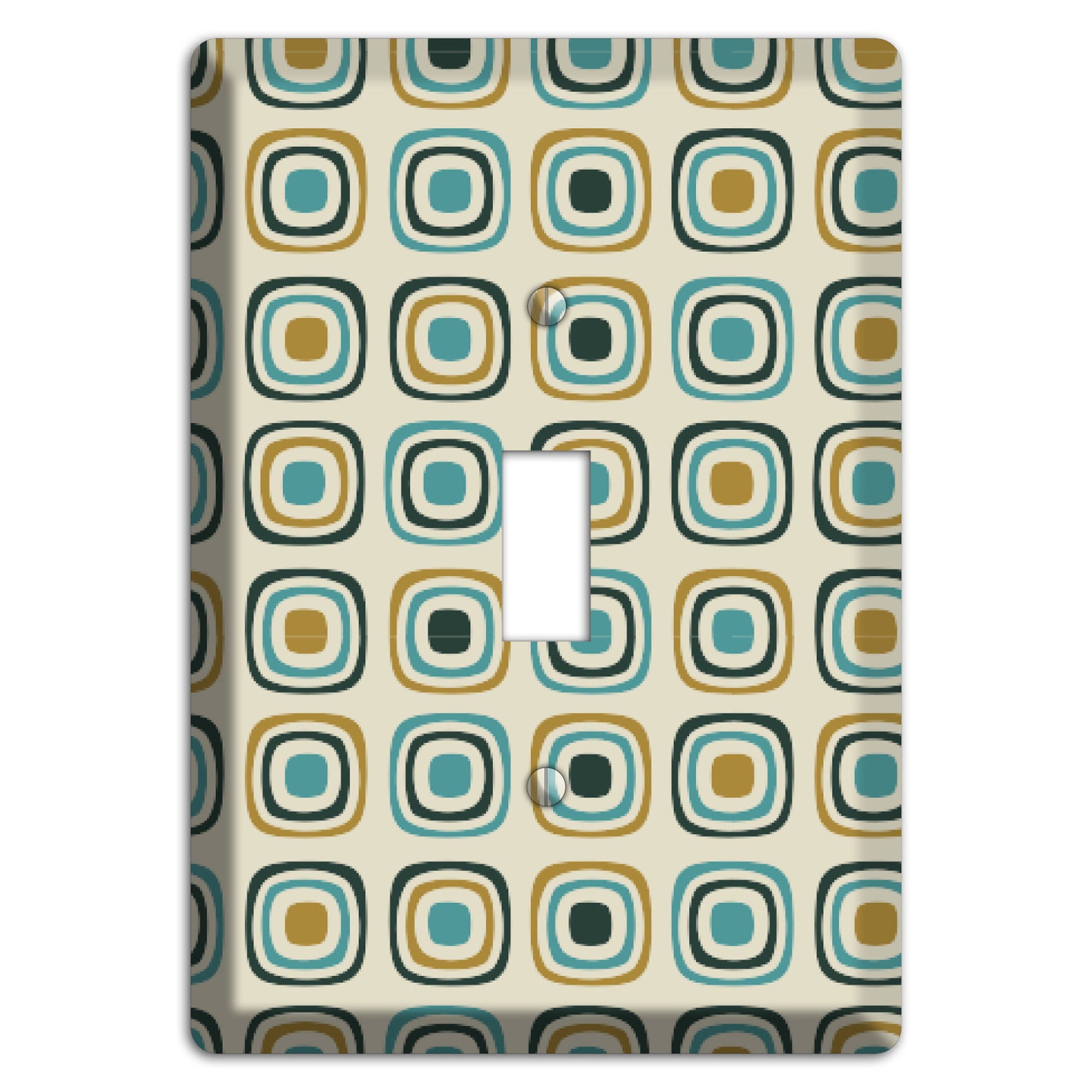 Yellow and Blue Rounded Squares Cover Plates