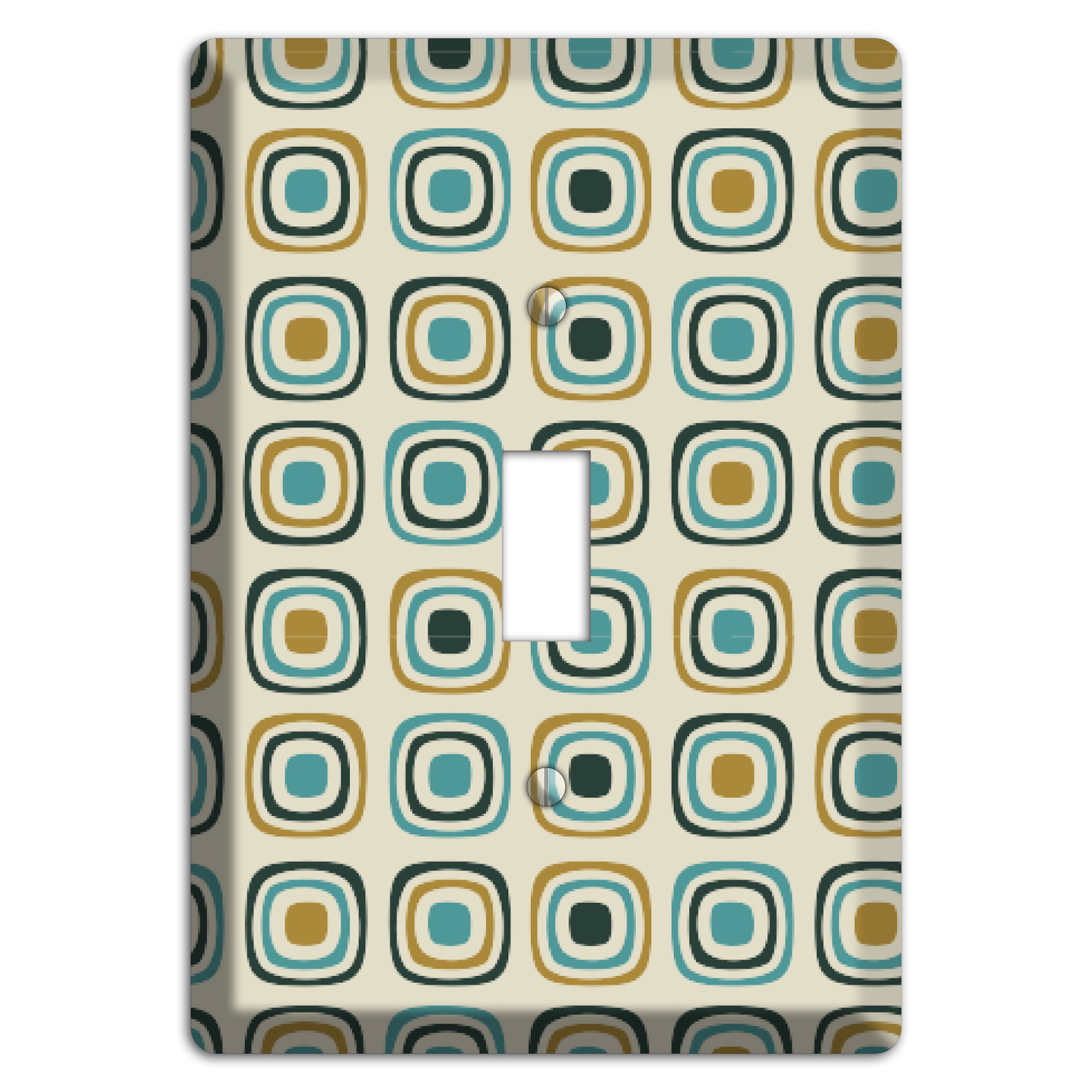 Yellow and Blue Rounded Squares Cover Plates