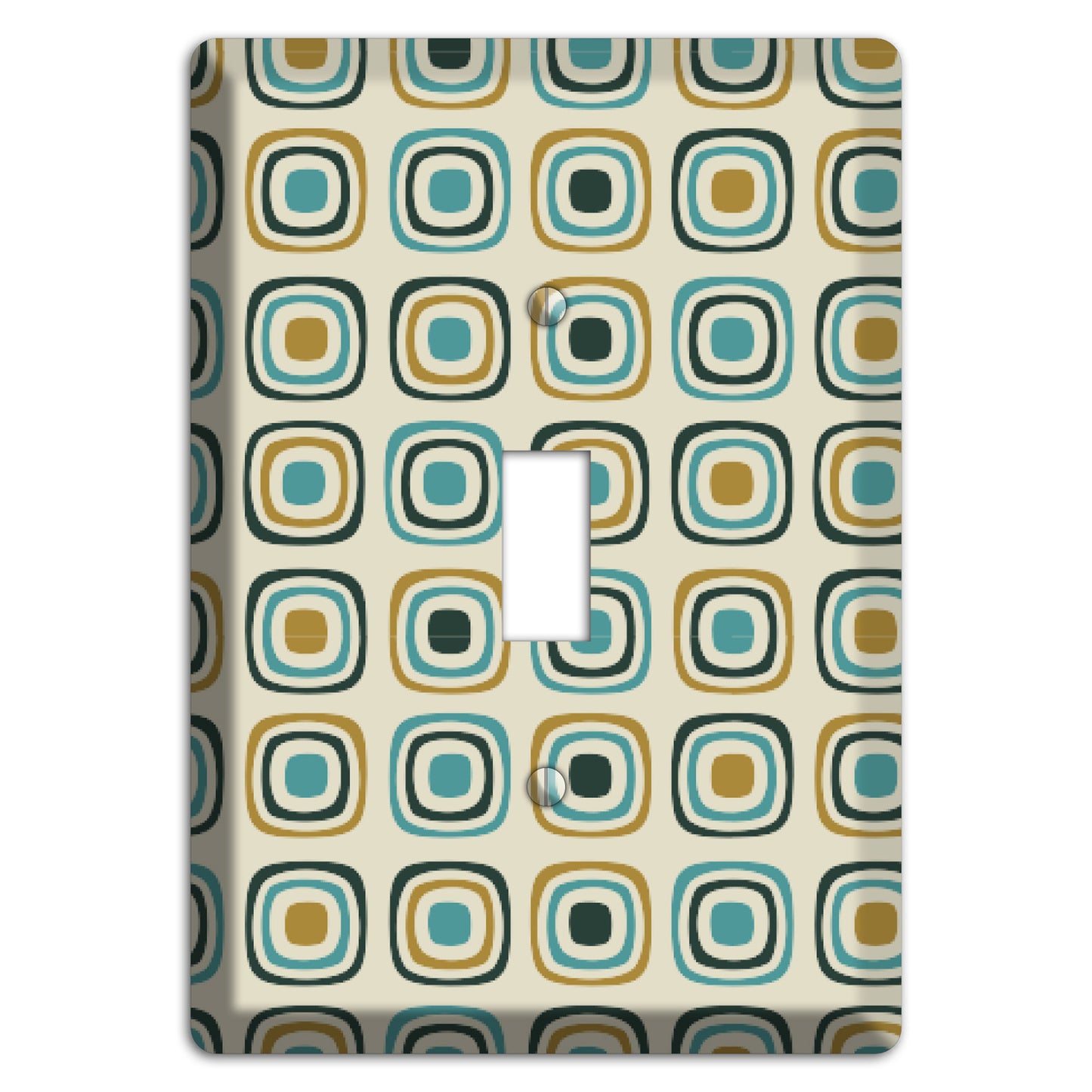 Yellow and Blue Rounded Squares Cover Plates