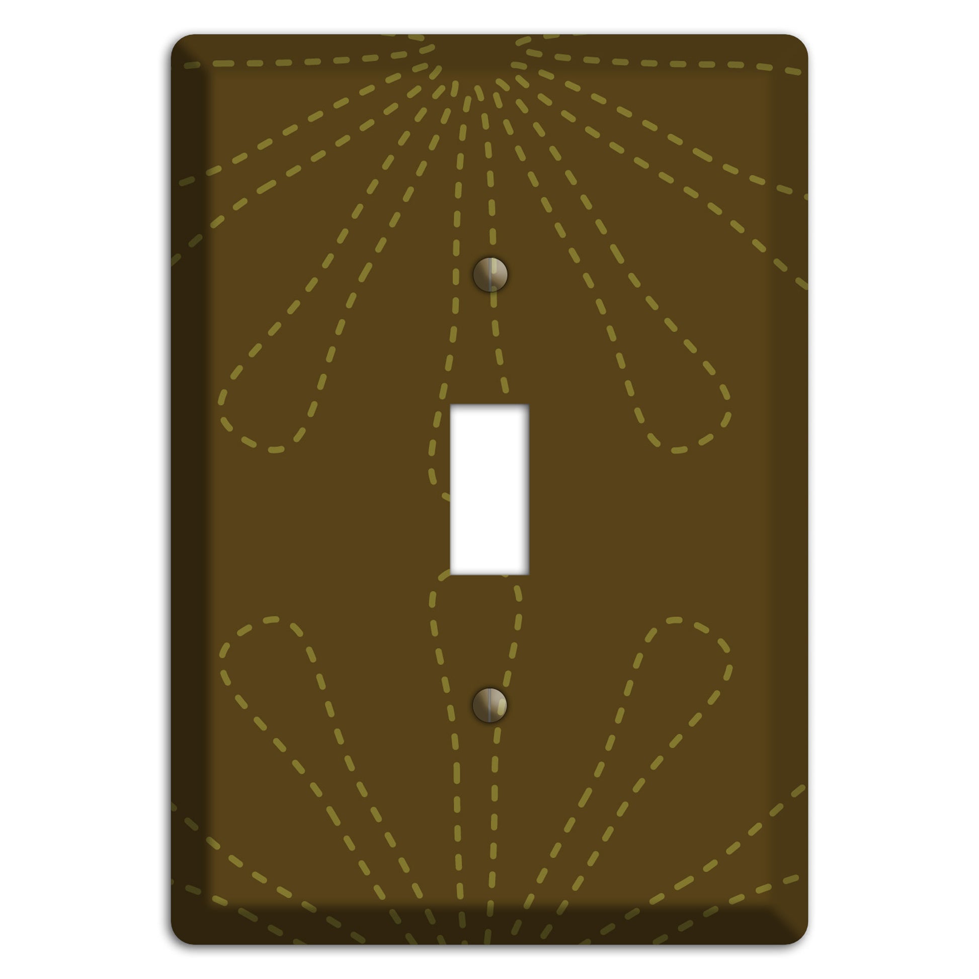 Brown Retro Stipple Floral Contour Cover Plates