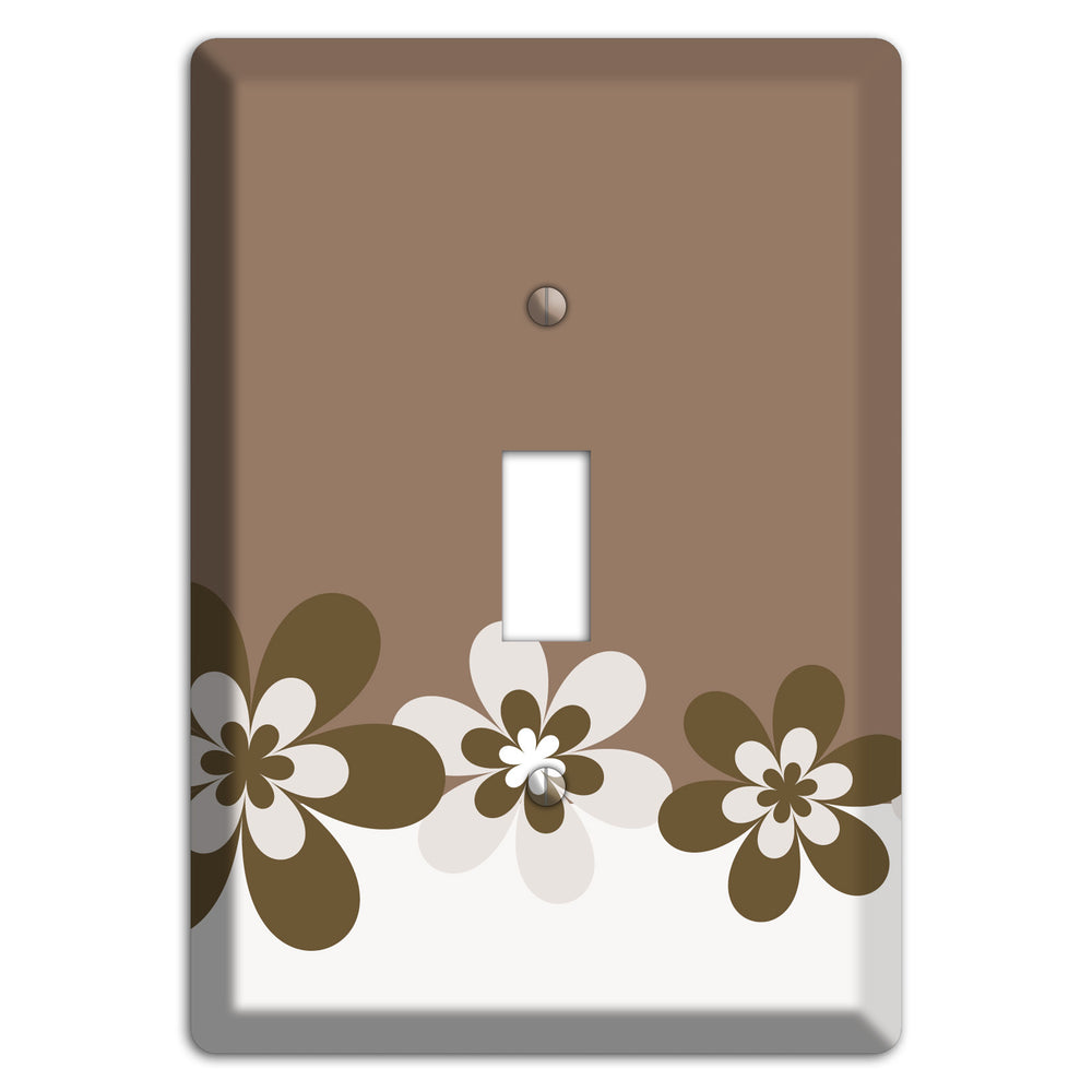 Brown Hippie Flowers Cover Plates
