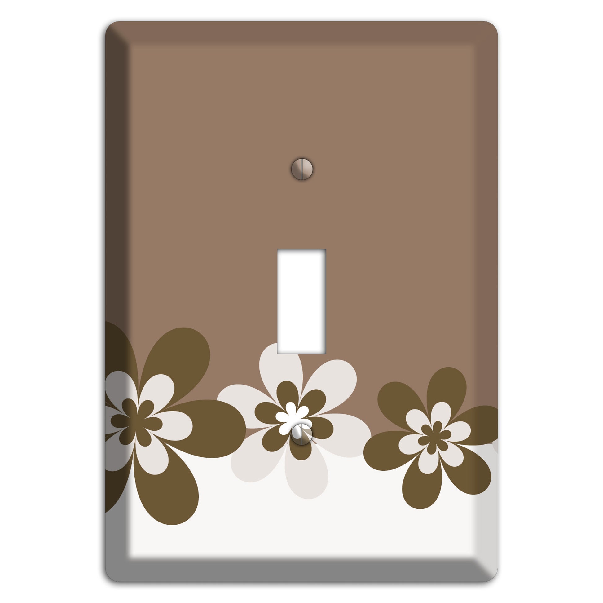 Brown Hippie Flowers Cover Plates