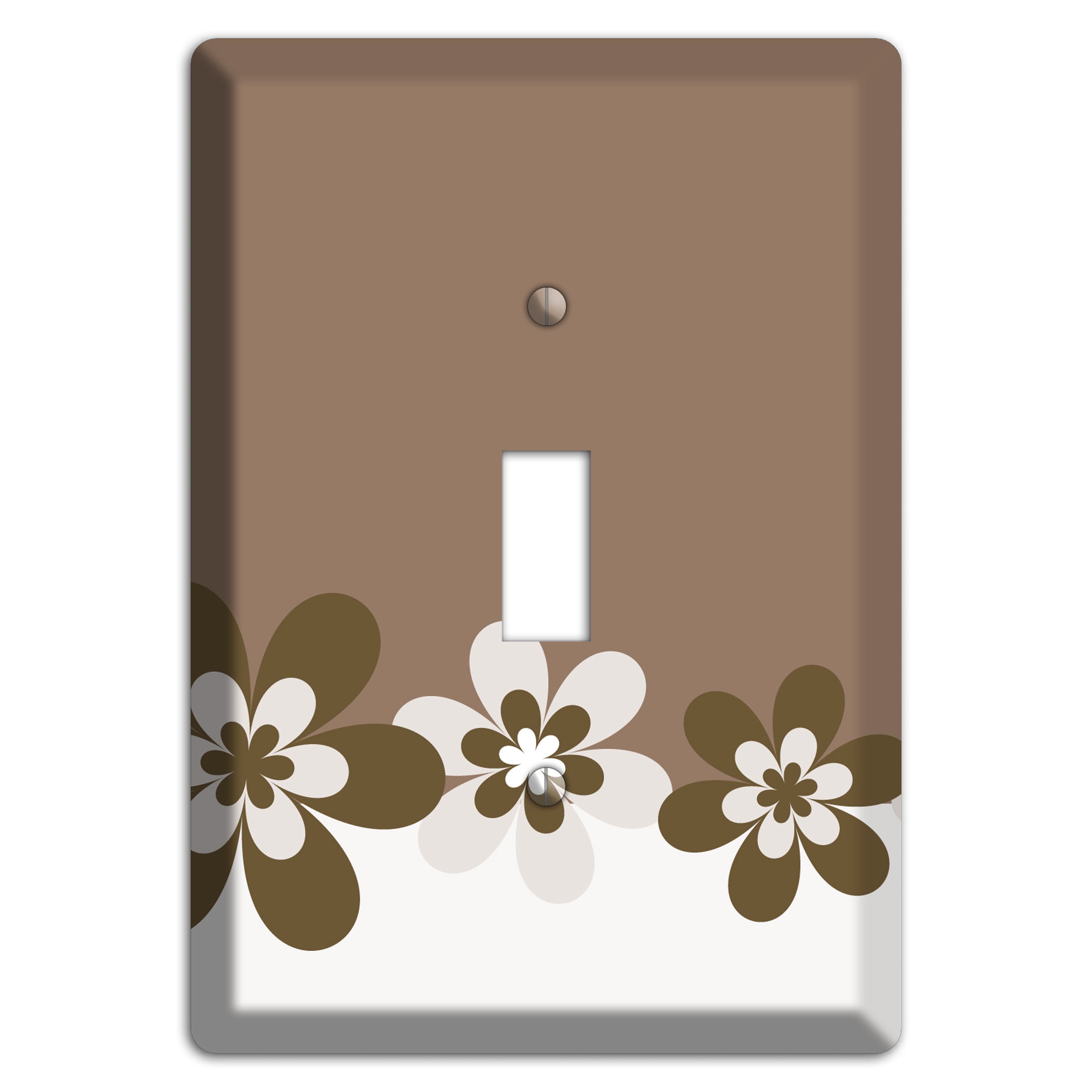 Brown Hippie Flowers Cover Plates