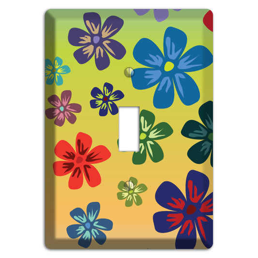 Black Flowers Cover Plates