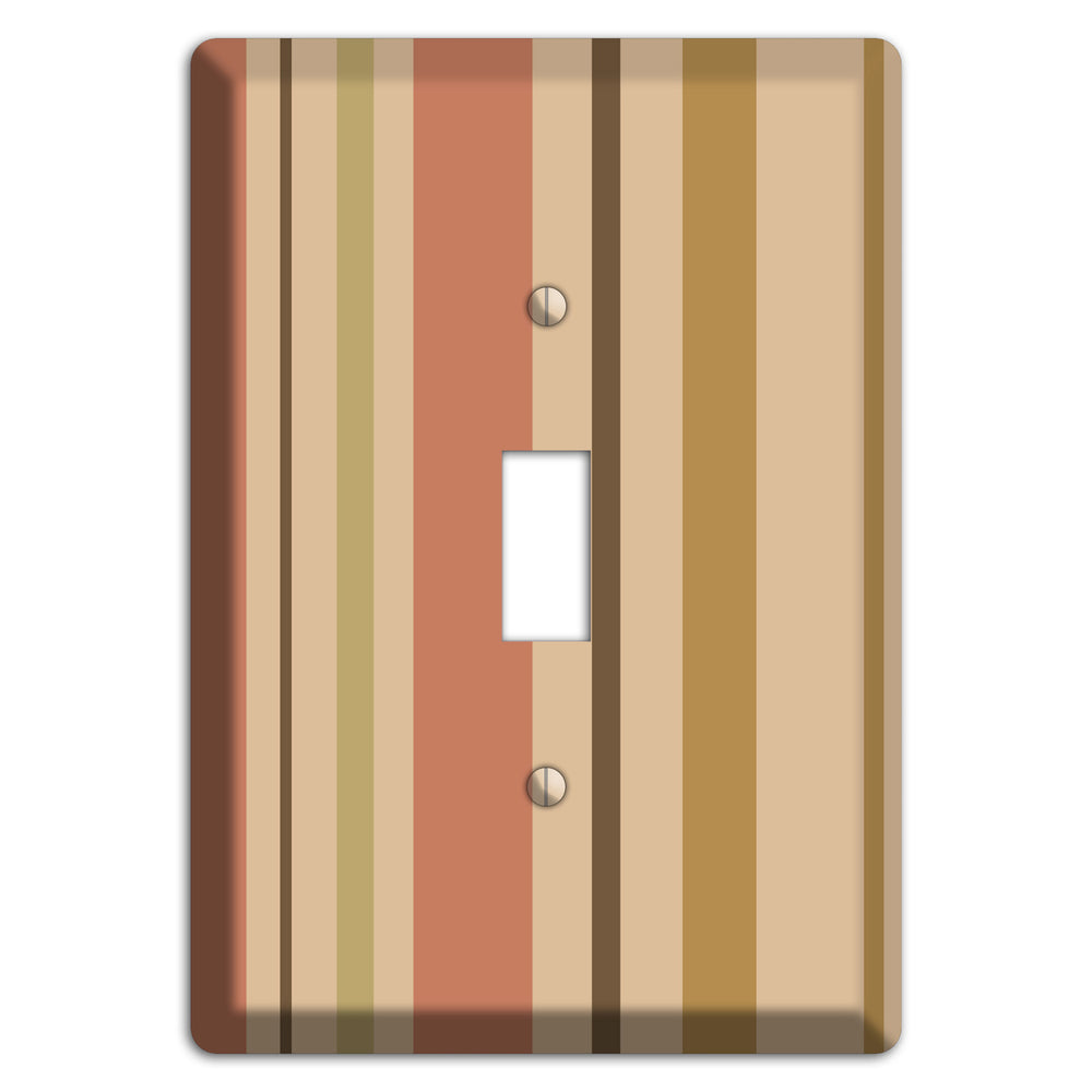 Multi Dusty Pink Vertical Stripes Cover Plates