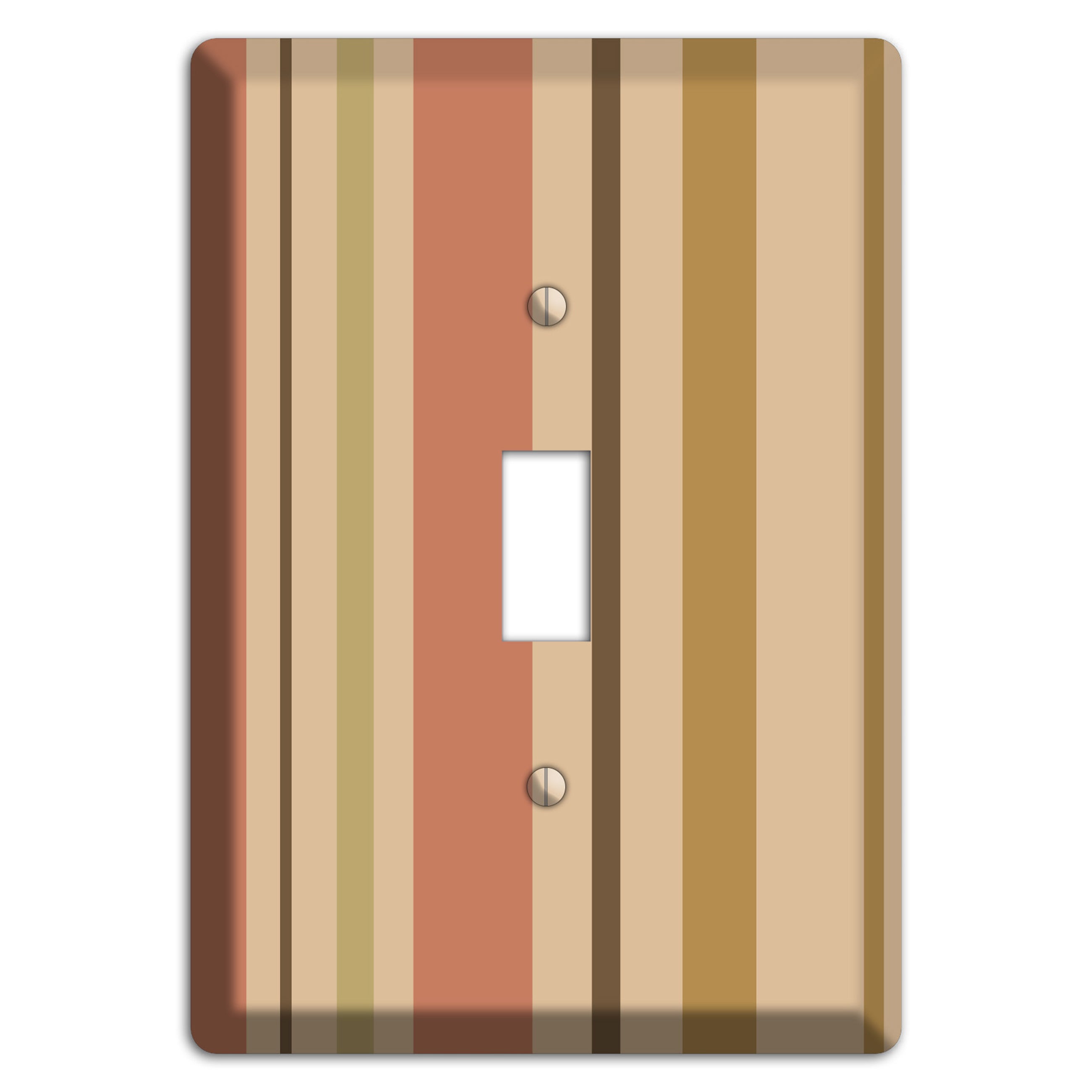 Multi Dusty Pink Vertical Stripes Cover Plates