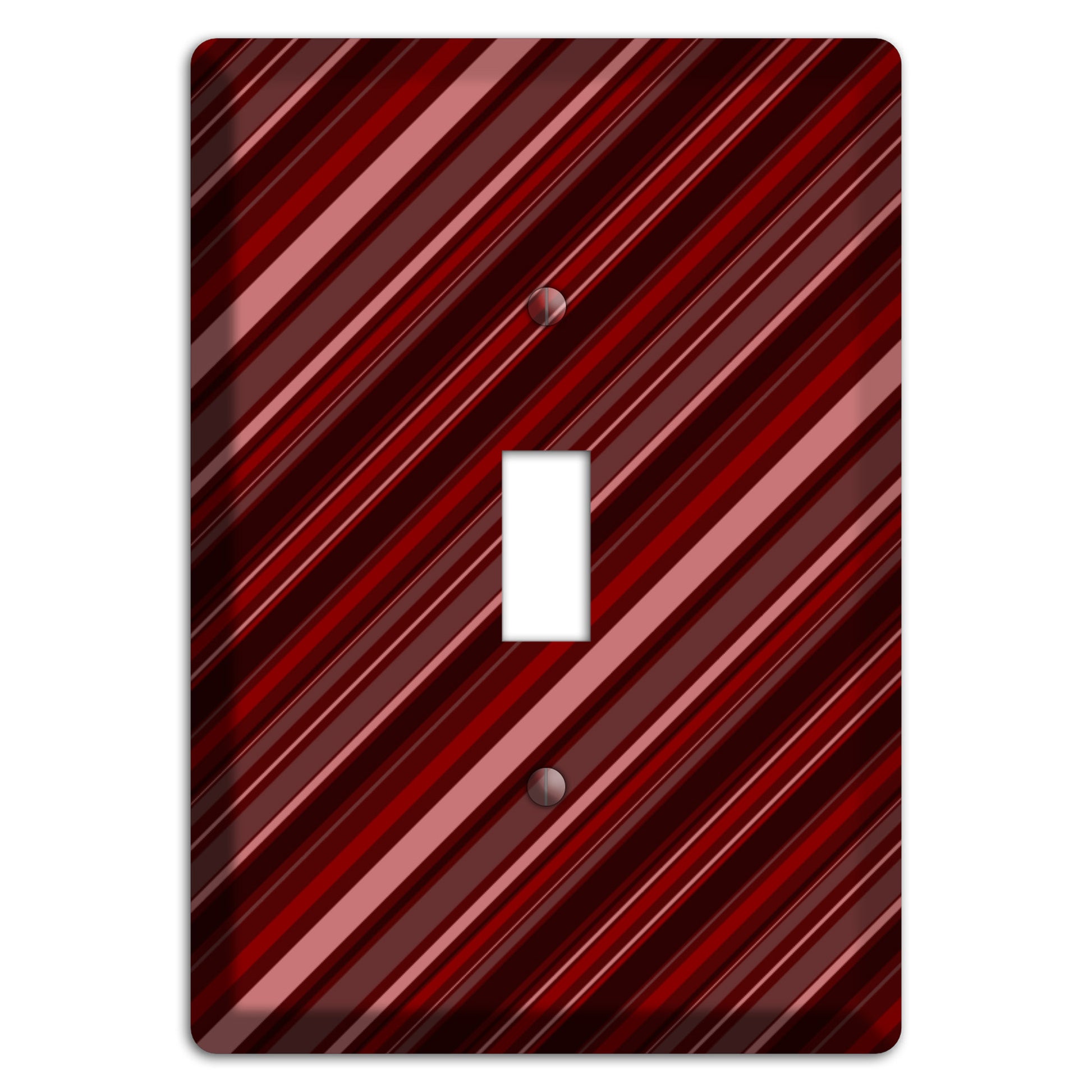 Burgundy Multi Angled Stripes 2 Cover Plates