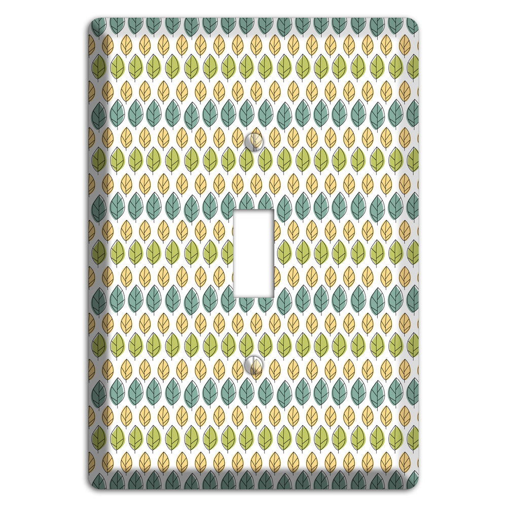Sage Beige Dusty Blue Leaf Contour Cover Plates