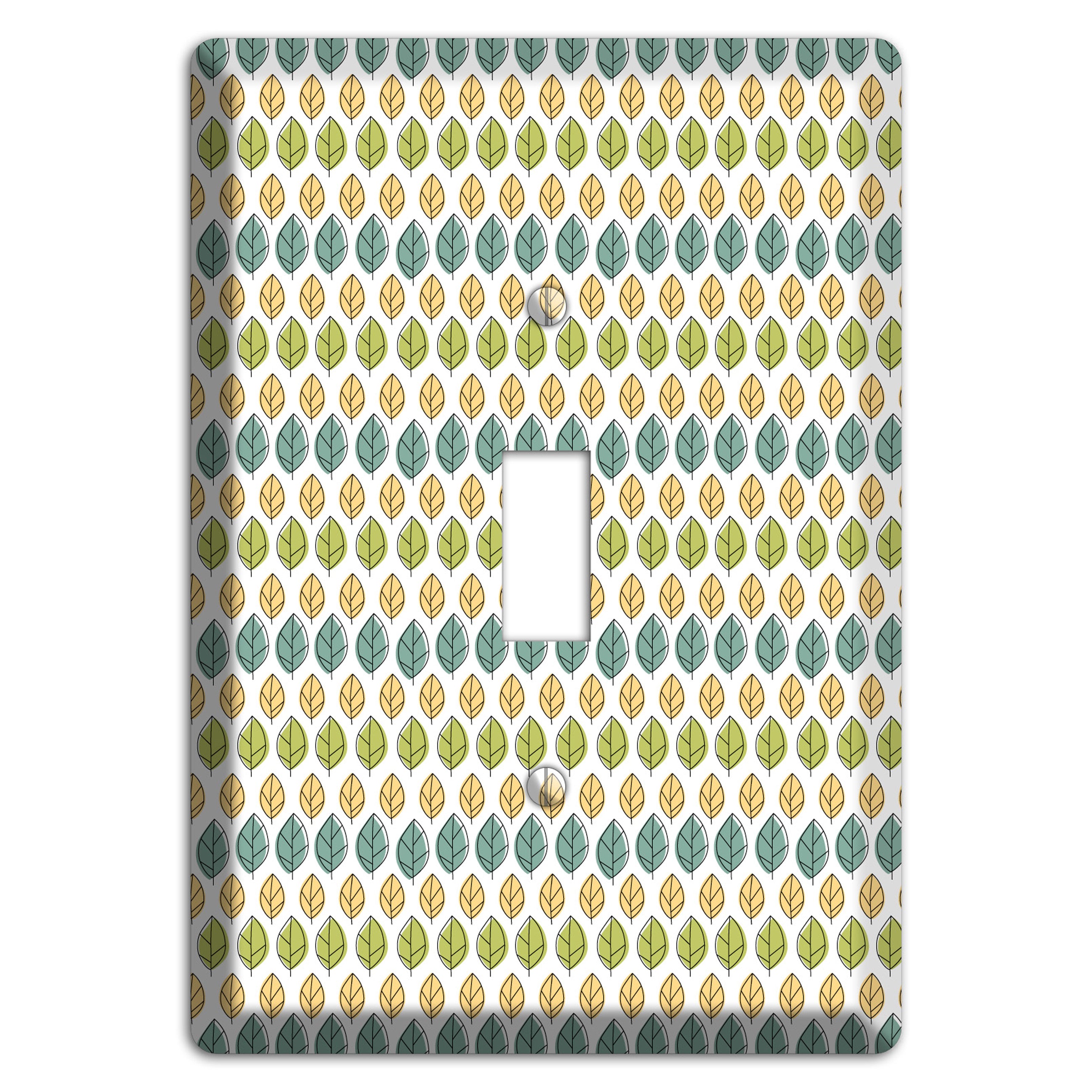 Sage Beige Dusty Blue Leaf Contour Cover Plates