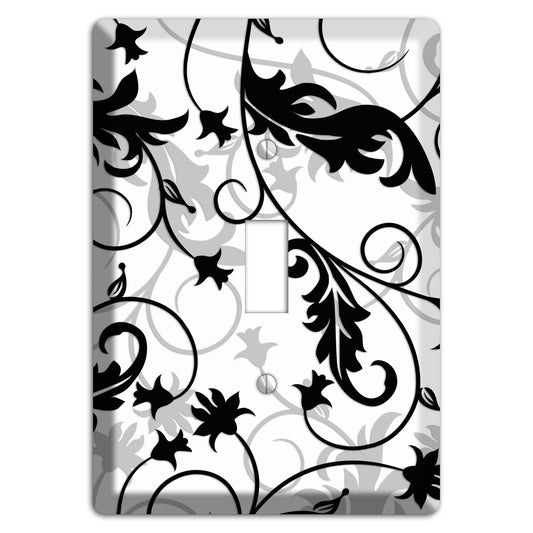 Black White and Grey Victorian Sprig Cover Plates