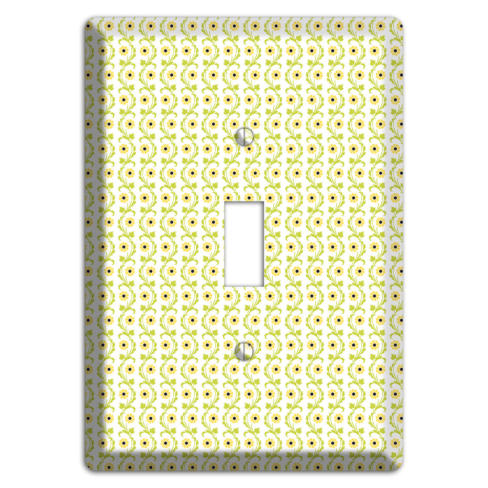 Tiny Yellow and Green Retro Sprig Cover Plates