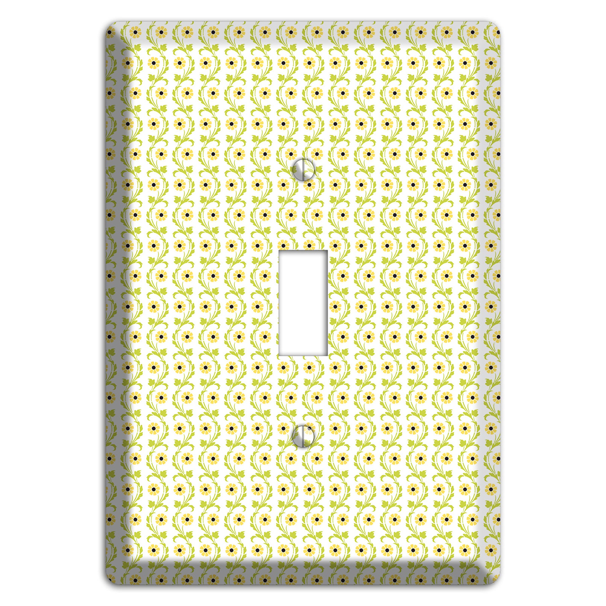 Tiny Yellow and Green Retro Sprig Cover Plates