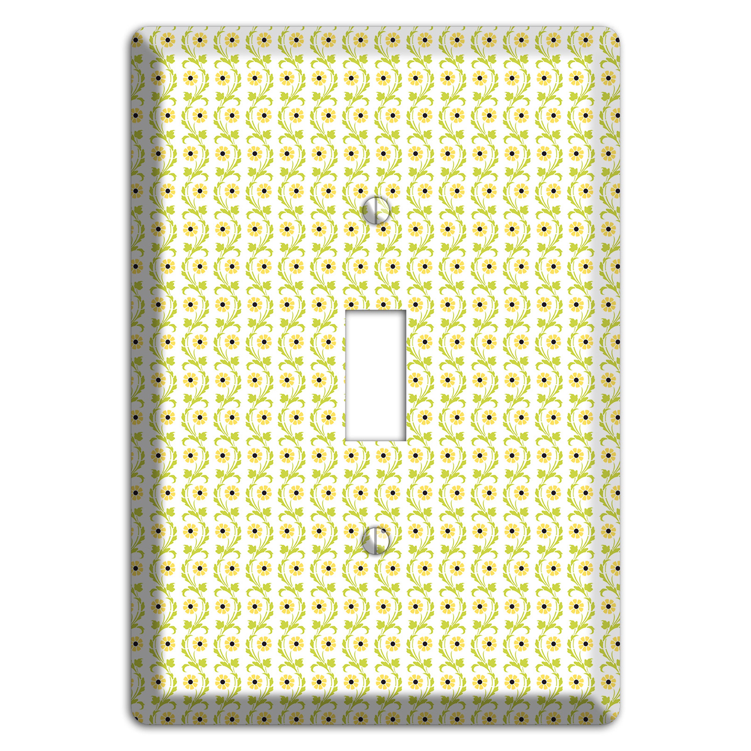 Tiny Yellow and Green Retro Sprig Cover Plates