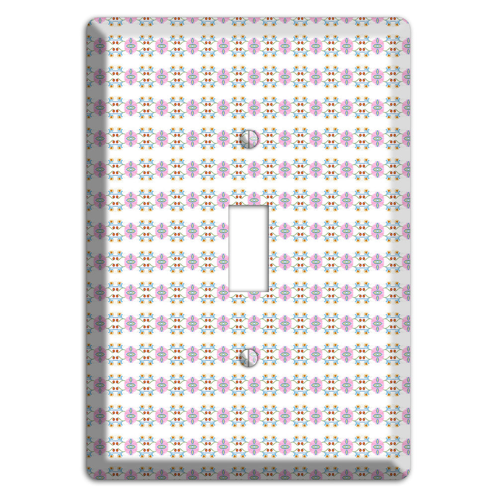 White with Lavendar Green Red Tapestry Cover Plates