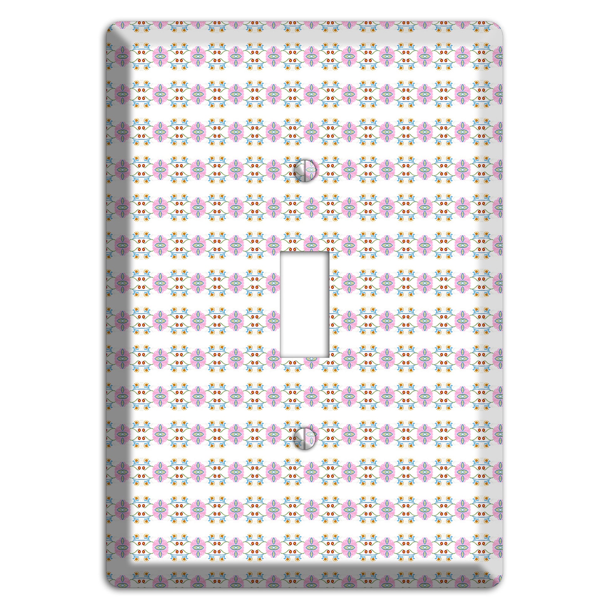 White with Lavendar Green Red Tapestry Cover Plates