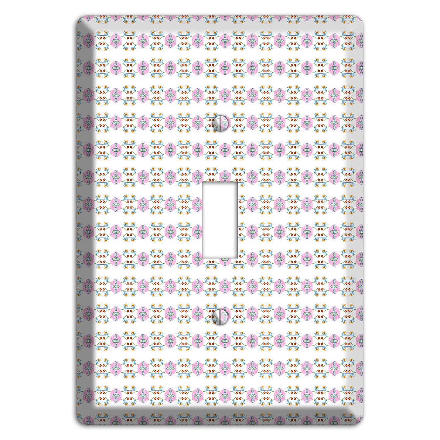 White with Lavendar Green Red Tapestry Cover Plates