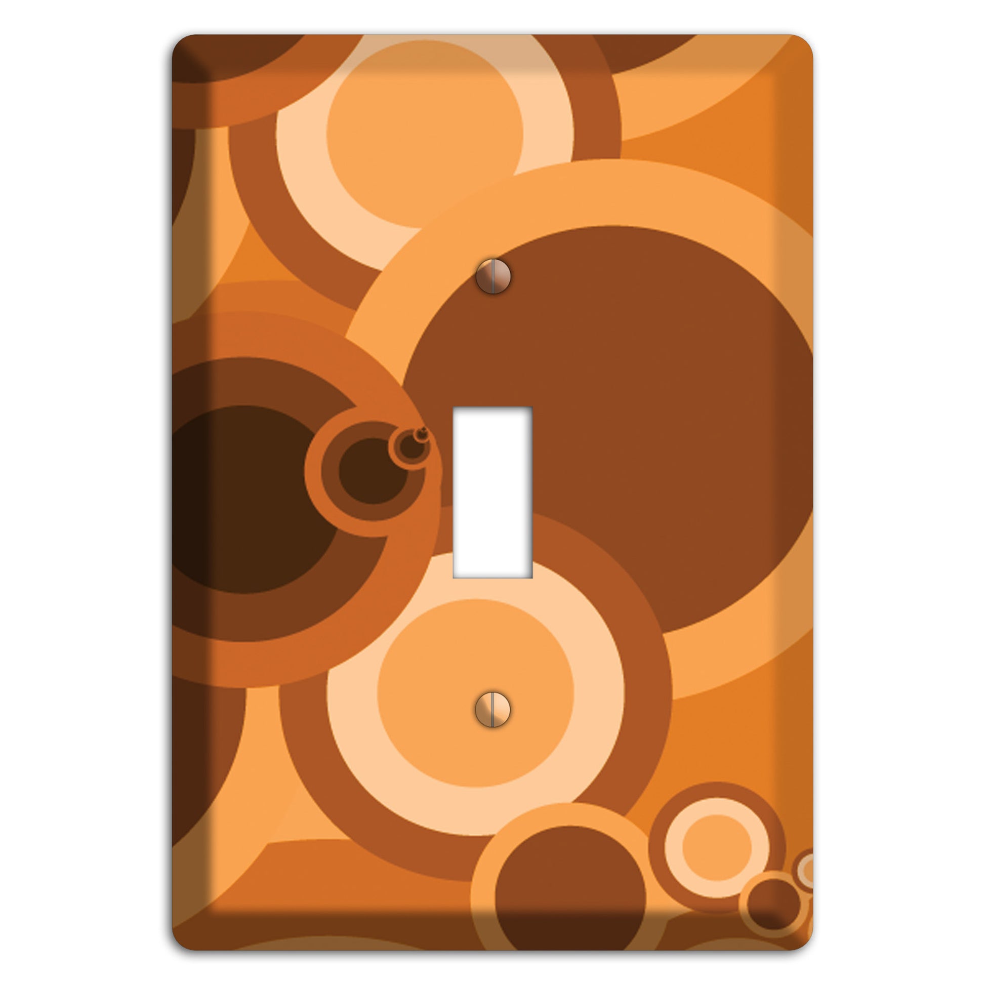 Burnt Orange Circles Cover Plates