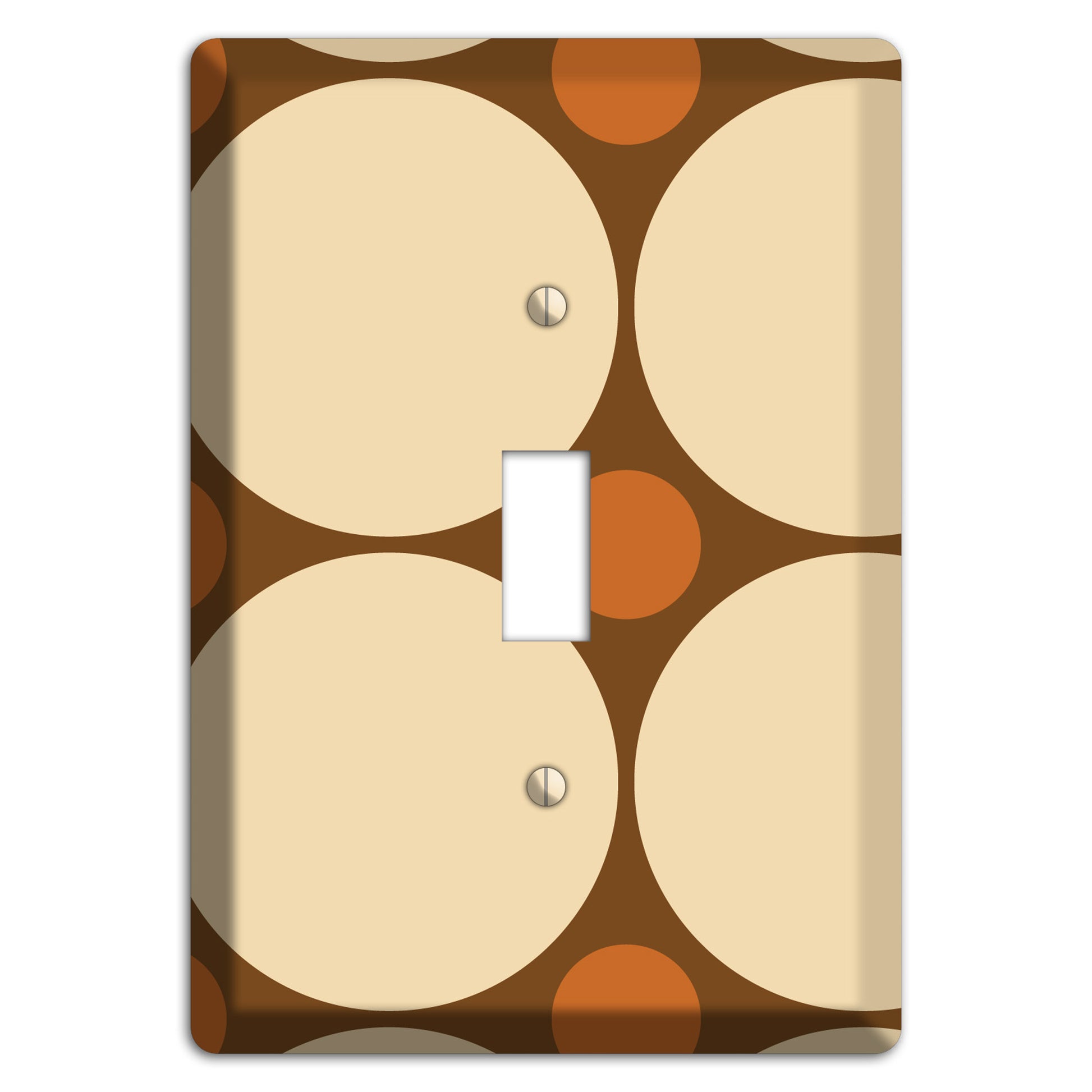 Brown with Beige and Umber Multi Tiled Large Dots Cover Plates