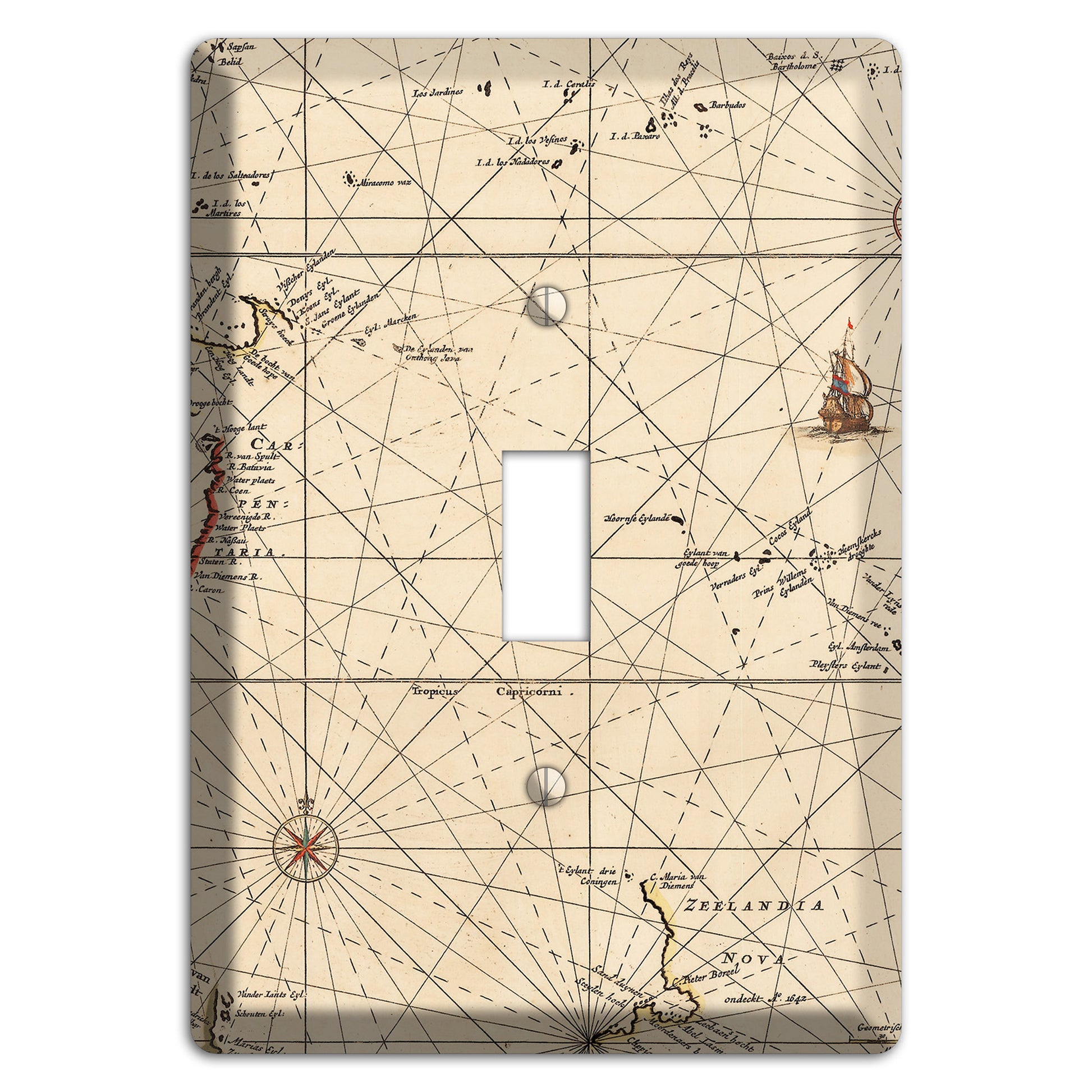 Map of New Zealand Cover Plates