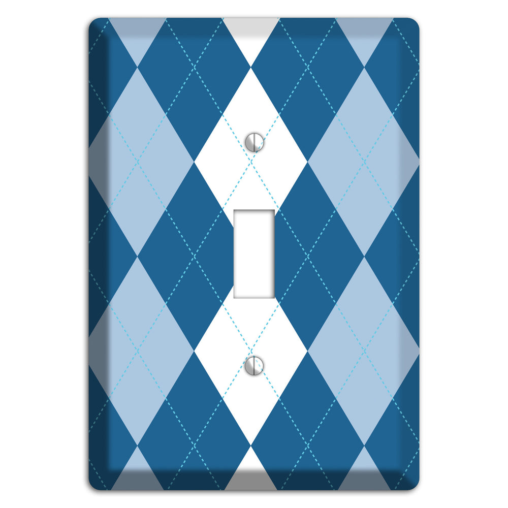 Blue Argyle Cover Plates