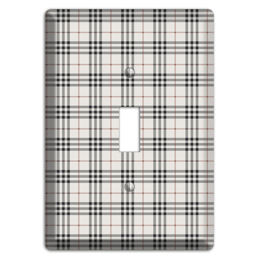 White and Black Plaid Cover Plates