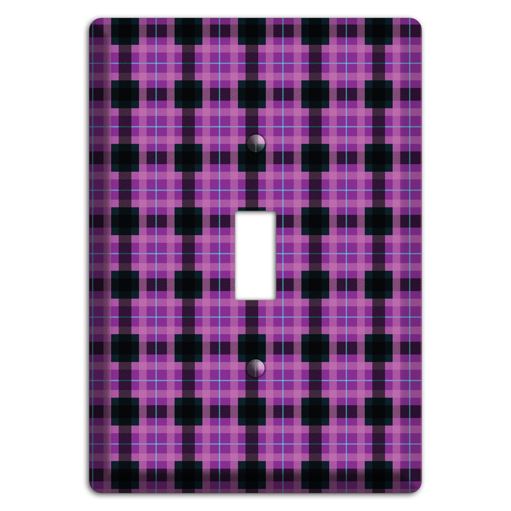 Purple and Black Plaid Cover Plates