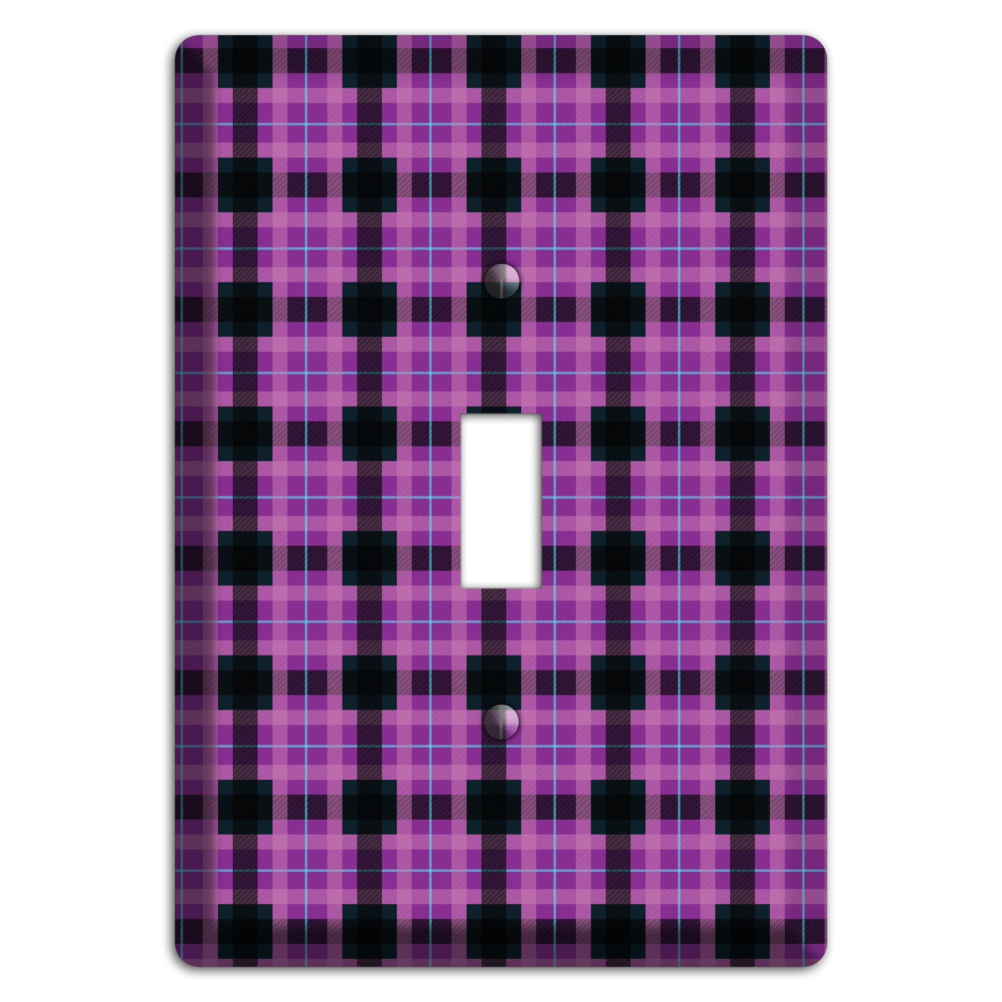 Purple and Black Plaid Cover Plates