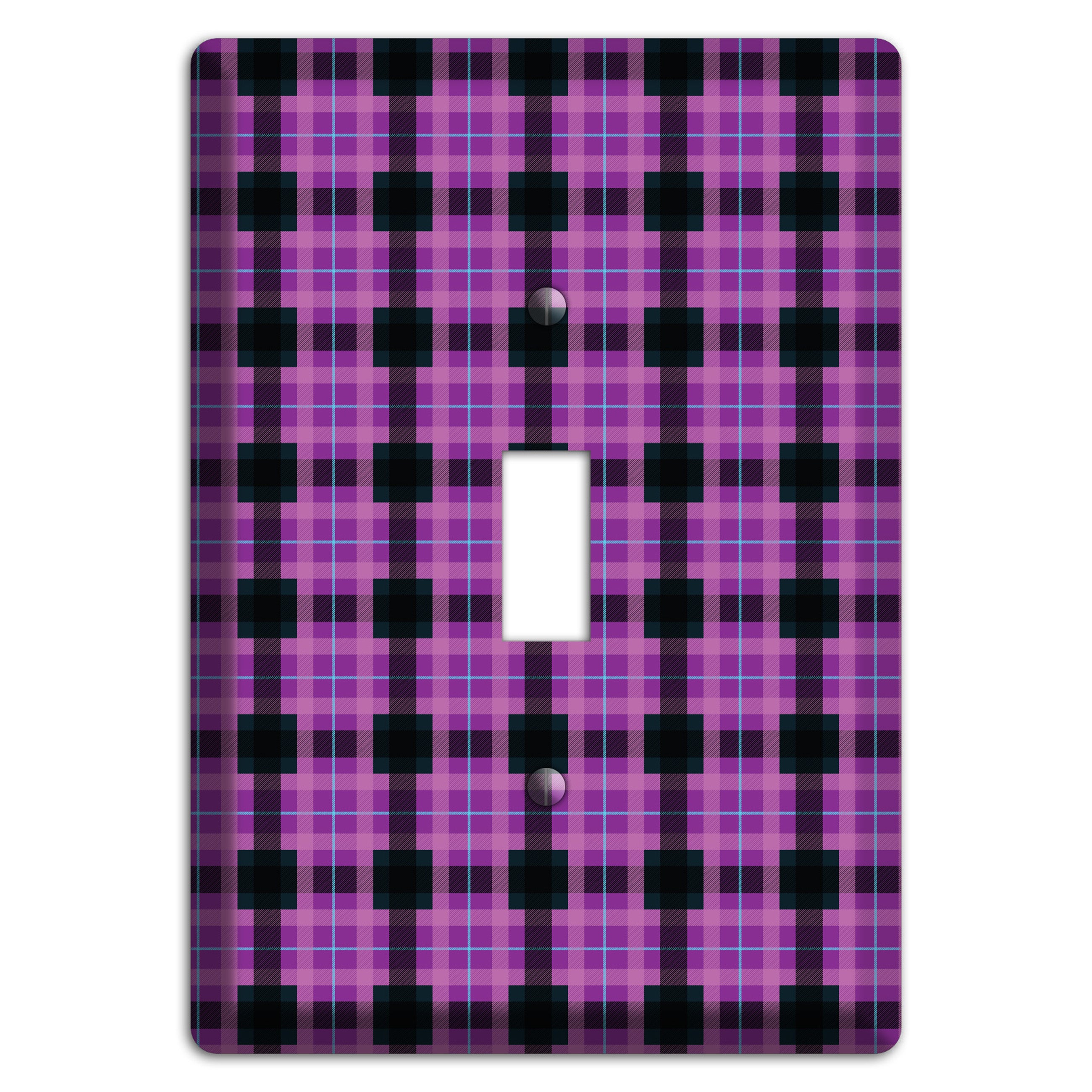 Purple and Black Plaid Cover Plates
