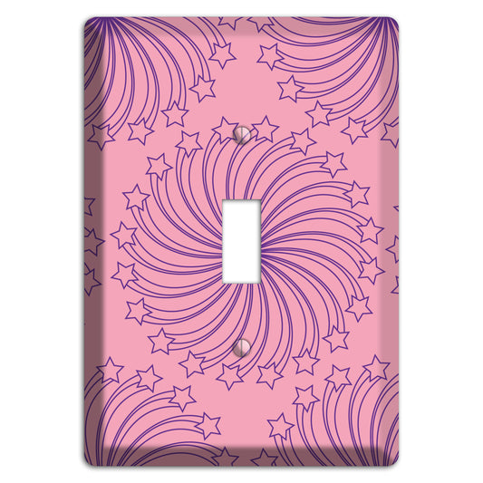 Pink with Purple Star Swirl Cover Plates