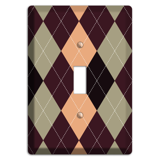 Beige and Brown Argyle Cover Plates