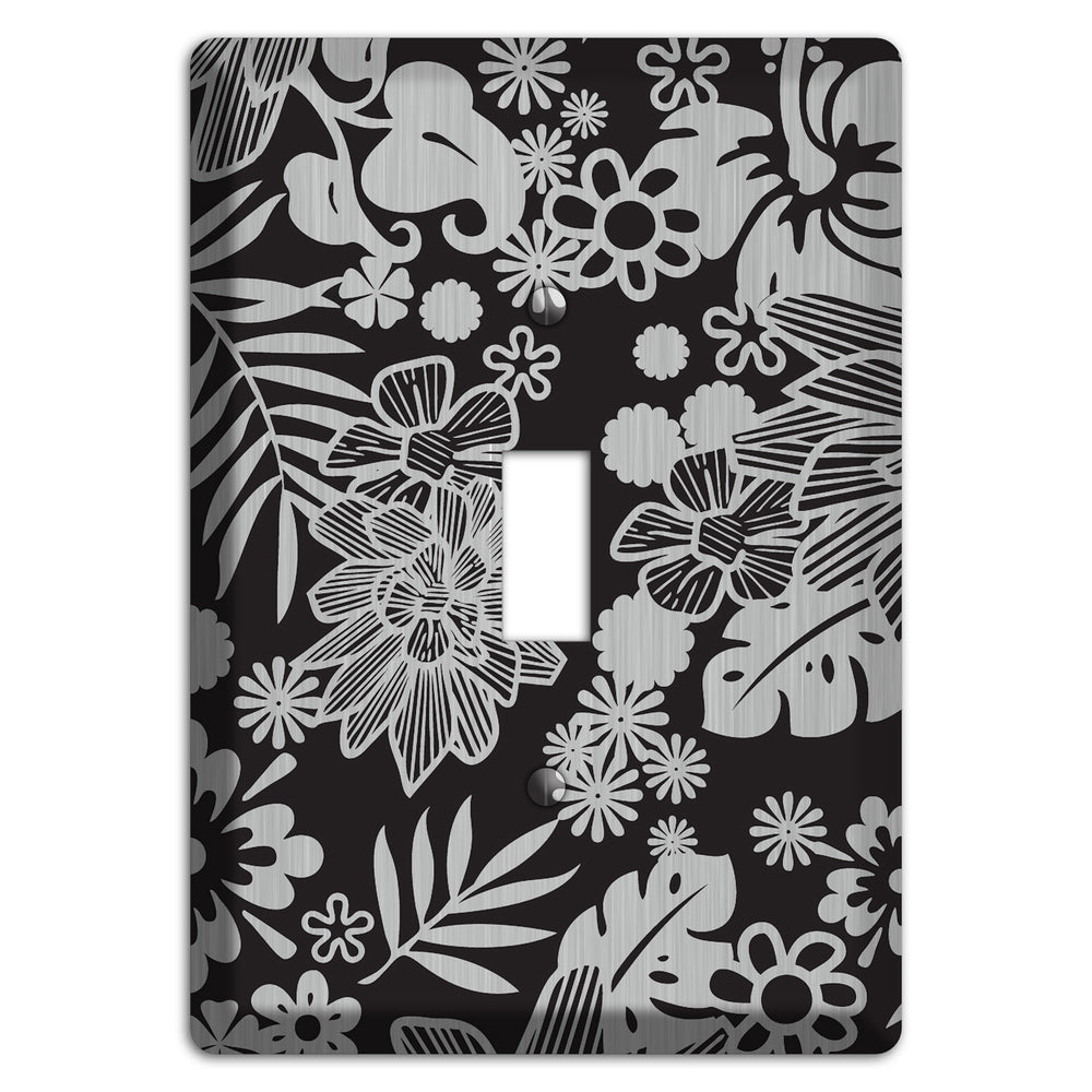 Black with Stainless Steel Tropical Cover Plates