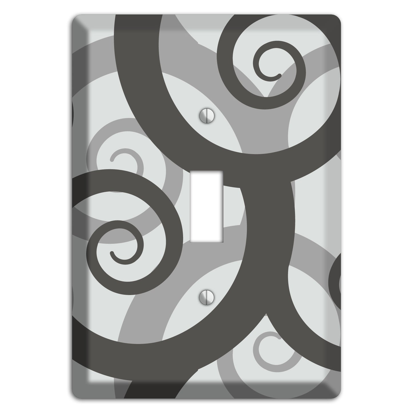 Grey with Black Large Swirl Cover Plates