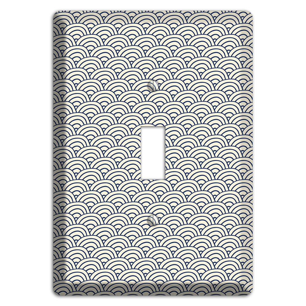 Beige Scallop Print Cover Plates