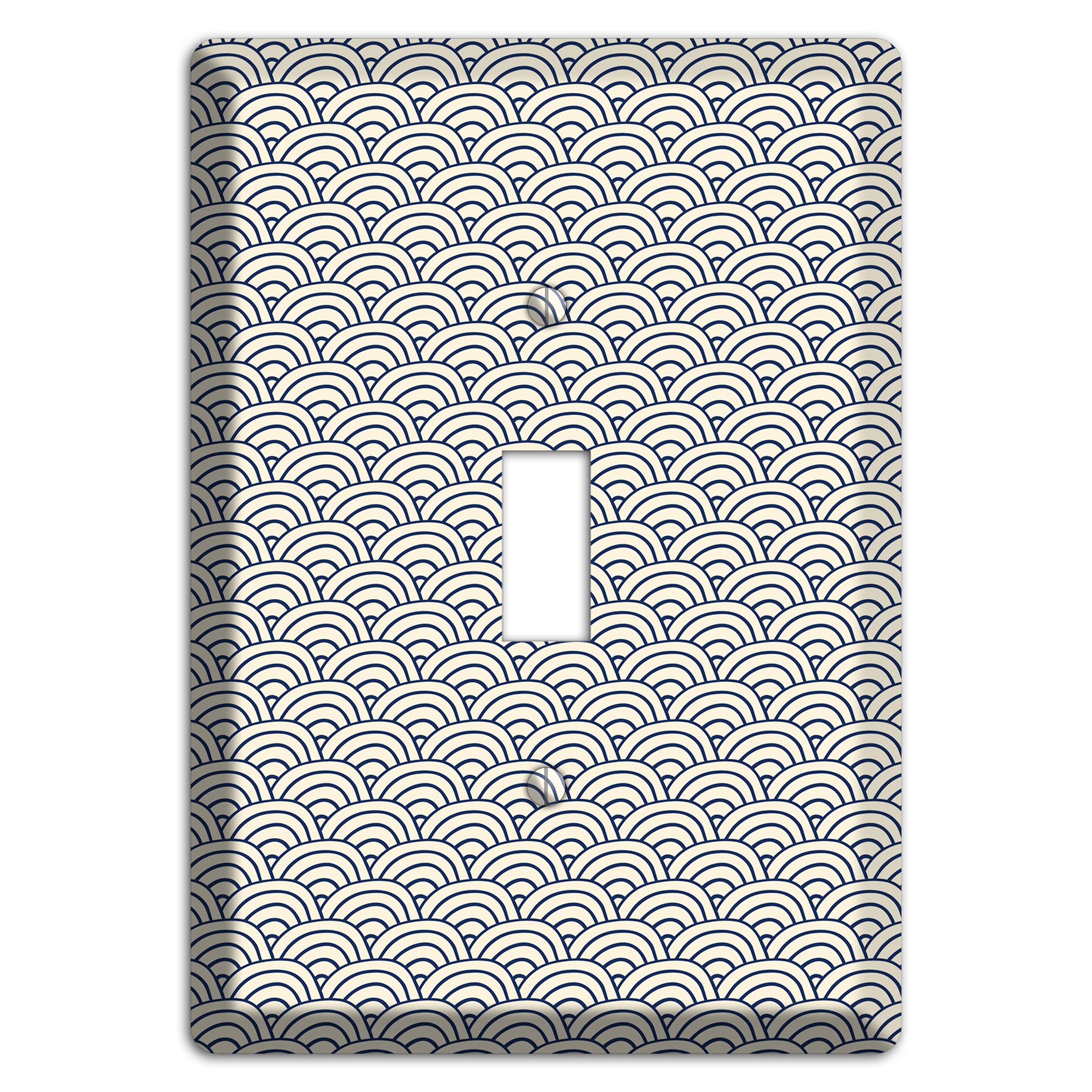 Beige Scallop Print Cover Plates