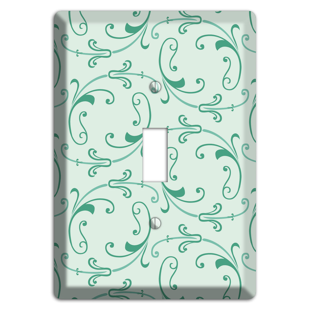 Aqua Victorian Sprig Cover Plates