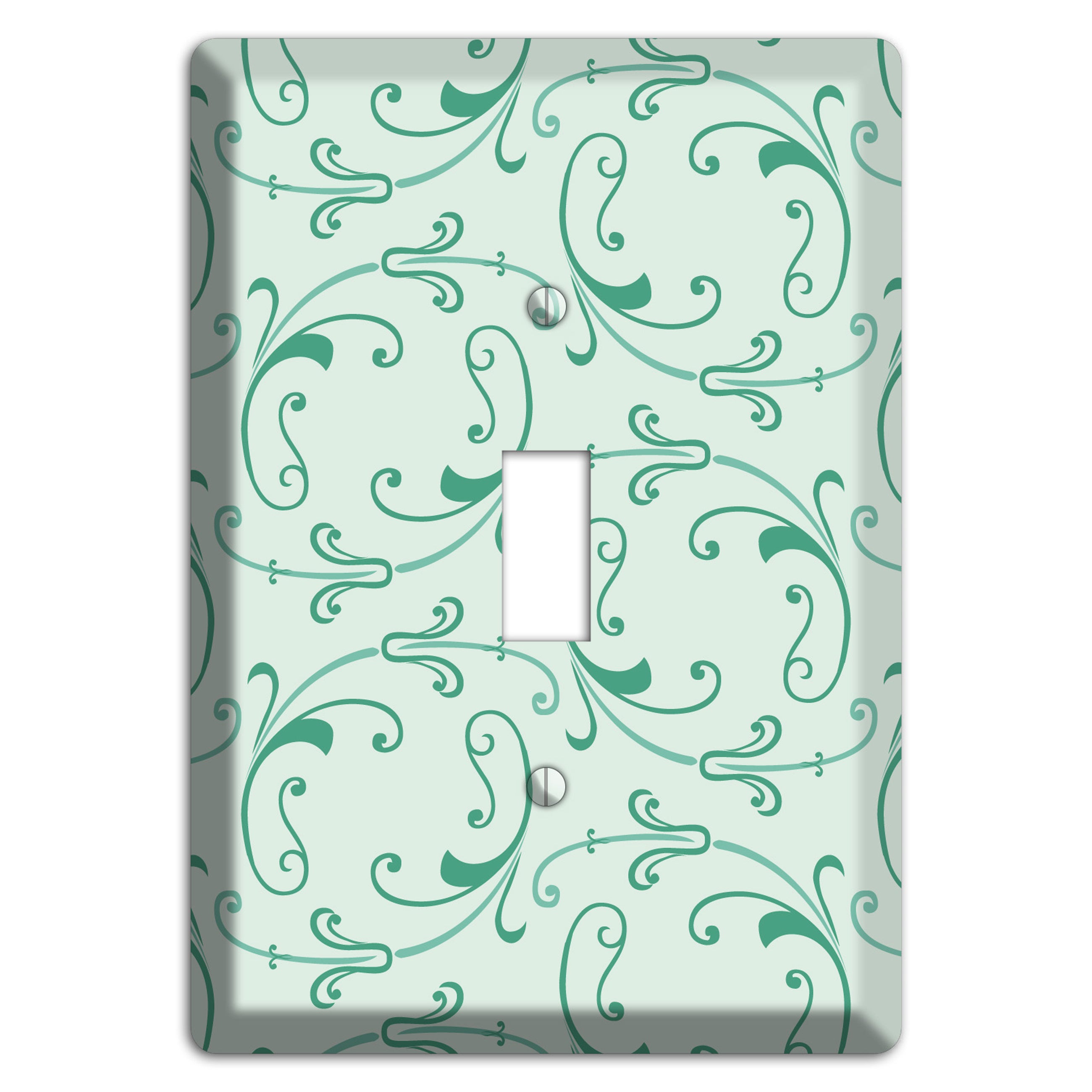 Aqua Victorian Sprig Cover Plates